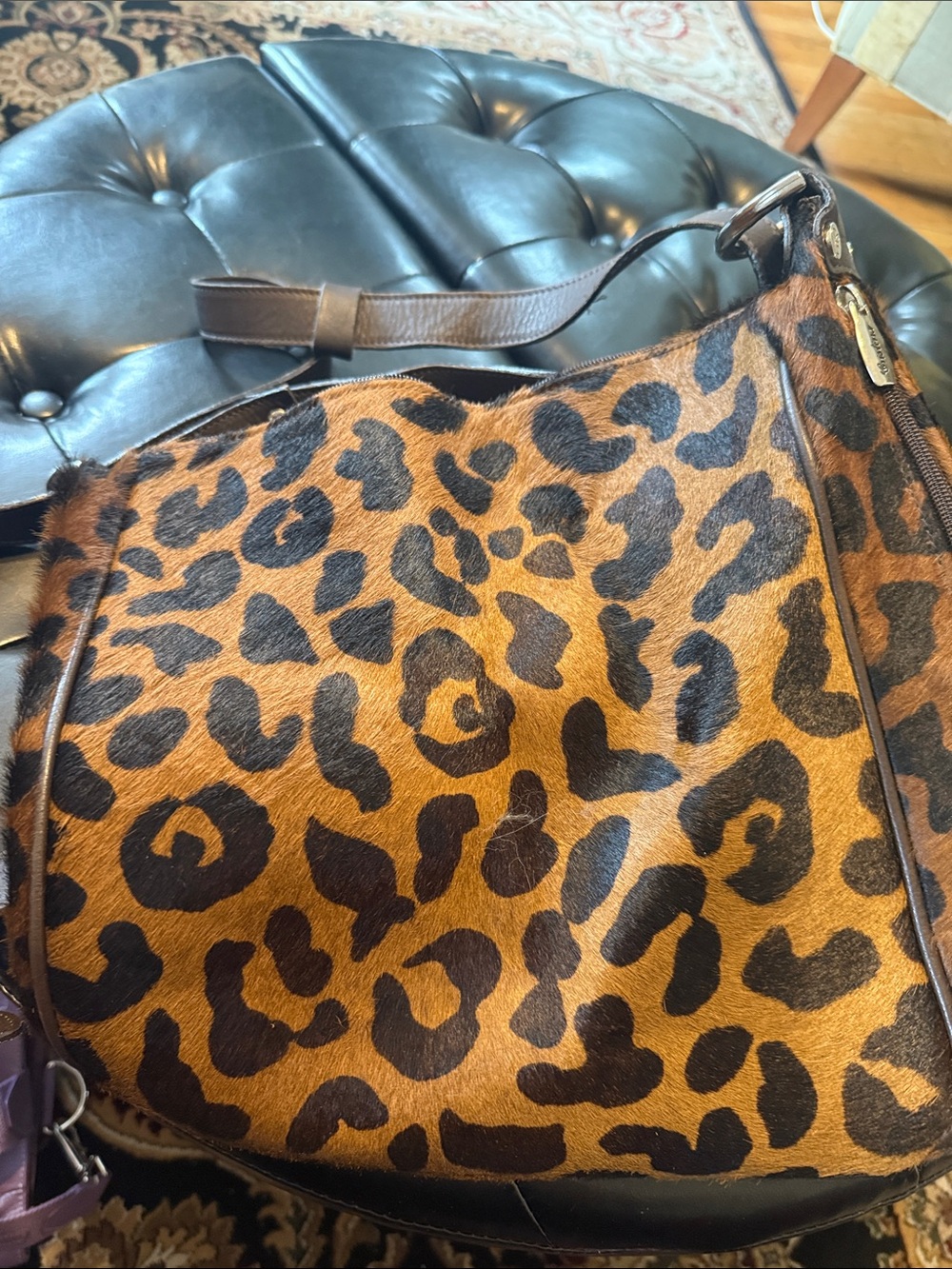 Leopard Print Shoulder Bag in Brown and Black